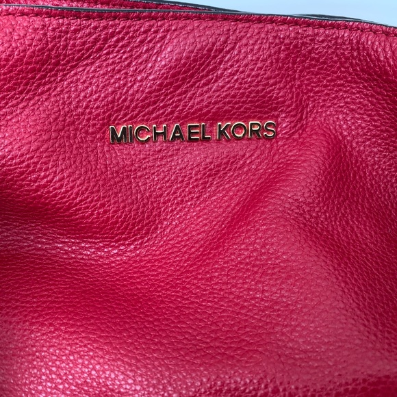 Michael Kors Large Leather Red Tote with Tassels - Picture 9 of 16